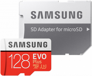 Карта micro-SD 128 GB SAMSUNG EVO PLUS V2 UHS-I U3 (MB-MC128HA/RU)