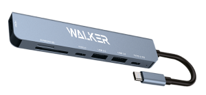 Коммутатор USB 2.0 WALKER WHUB-71 серый