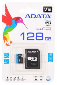 Карта micro-SD 128 GB A-DATA AUSDX128GUICL10A1-RA1 Premier Pro + адаптер