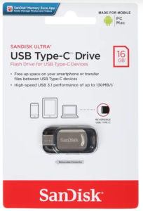 Карта USB3.0 16 GB Sandisk Type C SDCZ450-016G-G46 черный