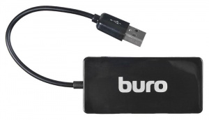 Коммутатор USB2.0 Buro BU-HUB4-U2.0-Slim 4порт. черный
