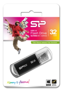 Карта USB2.0 32 GB Silicon Power Ultima SP032GBUF2M01V1K черный/серебристый