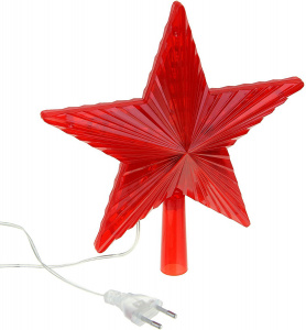 Верхушка на елку ВОЛШЕБНЫЕ ПОДАРКИ "Звезда" LED красная, постоян. свечение, 22см (200522736)