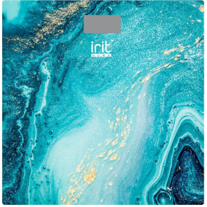 Весы напольные электронные IRIT IR-7272, голубая абстракция (473318)