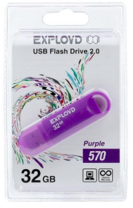 Карта USB2.0 32 GB EXPLOYD 570 пурпурный