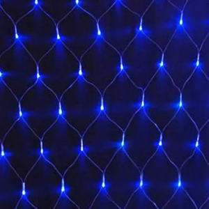 Электрогирлянда уличная LUAZON LIGHTING "Сеть" 2х1,5м, УМС, прозрачная нить, 192 LED, свечение синее, 220 В (2361692)