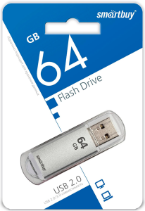 Карта USB2.0 64 GB SMARTBUY V-CUT SILVER