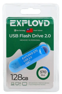 Карта USB2.0 128 GB EXPLOYD 570 синий