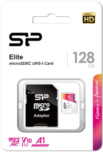 Карта micro-SD 128 GB SILICON POWER Class10 128GBSTXBV1V20SP Elite + adapter