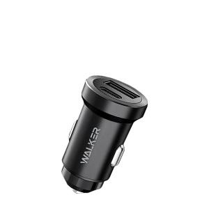 АЗУ WALKER 3А WCR-25 36Вт, USB/Type-C, поддержка QC+PD, черное