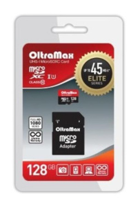 Карта micro-SD 128 GB OLTRAMAX class10+ адаптер