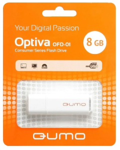 Карта USB2.0 8 GB QUMO OPTIVA QM8GUD-OP1-white