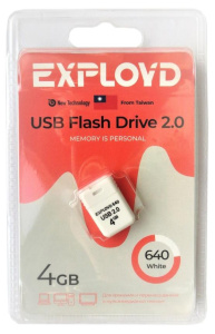 Карта USB2.0 4 GB EXPLOYD EX-4GB-640 белый