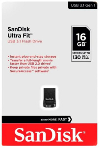 Карта USB3.1 16 GB SanDisk Ultra Fit SDCZ430-016G-G46