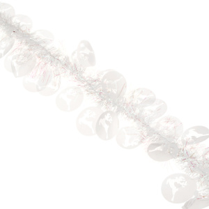 Мишура СНОУ БУМ (377-609) декор олени 200х9см, ПВХ, белая с перлам