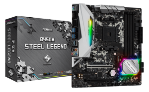 М/П SOC-AM4 Asrock B450M STEEL LEGEND 4xDDR4 mATX AC`97 8ch(7.1) GbLAN RAID+H