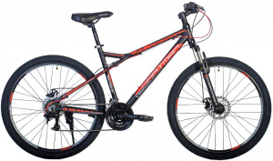 Велосипед HARTMAN 27.5" BLACK STONE PRO (Basis) (21 ск., рост 17", хард.) черный/красный