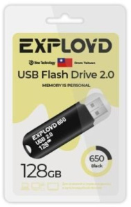 Карта USB2.0 128 GB EXPLOYD EX 650 Black