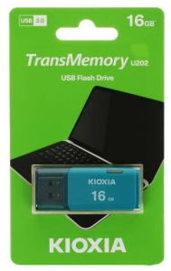 Карта USB2.0 16 GB Toshiba Kioxia TransMemory U202 LU202L016GG4 голубой