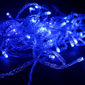 Электрогирлянда "Нить" 5м SY16-138 100 ламп, синий провод, цвет синий 8 режимов (280204)
