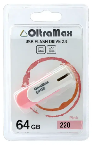 Карта USB2.0 64 GB OLTRAMAX 220 розовый