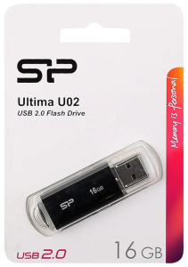 Карта USB2.0 16 GB Silicon Power Ultima U02 SP016GBUF2U02V1K черный