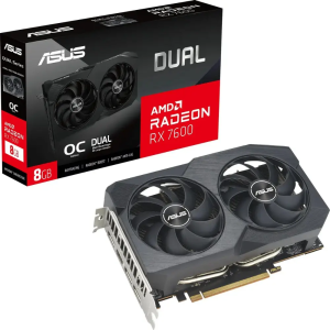 Видеокарта RX7600 ASUS 8GB PCI-E 4.0 128bit GDDR6 2280/17500 HDMIx1 DPx3 HDCP Ret