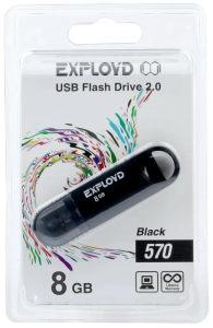 Карта USB2.0 8 GB EXPLOYD 570 черный