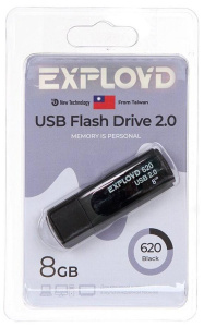 Карта USB2.0 8 GB EXPLOYD 620 черный