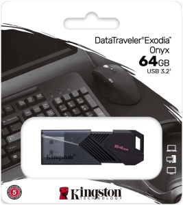 Карта USB3.2 64 GB Kingston DataTraveler Onyx DTXON/64GB черный