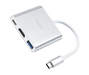 Коммутатор USB 3.0 HB14 Type-C на USB 3.0/HDMI/PD HOCO  