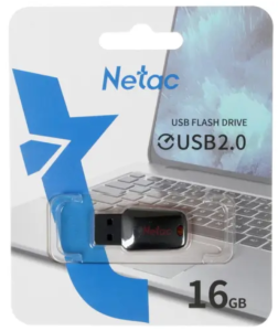 Карта USB2.0 16 GB NETAC U197 NT03U197N-016G-20BK черный/красный