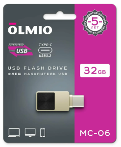 Карта USB3.2 32 GB OLMIO MC-06 Type-C металлик