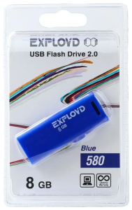 Карта USB2.0 8 GB EXPLOYD 580 синий