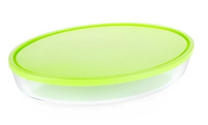 Форма для выпечки стекло Pyrex, Cook&Store XL, овальная, с крышкой, зеленая, 35х24х6 см, 3 л. (346P002G)(465063)