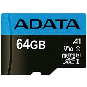 Карта micro-SD 64GB A-DATA Class10 UHS-I A1 100/25 MB/S +адаптер