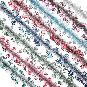 Мишура СНОУ БУМ (377-403) с резными снежинками, 200х11см, 8 цветов, арт 0701