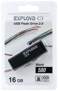 Карта USB2.0 16 GB EXPLOYD 580 черный