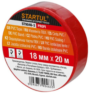 Изолента ПВХ 18ммх20м красная STARTUL PROFI (ST9046-3)