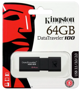 Карта USB3.0 64 GB Kingston DataTraveler DT100G3/64GB черный