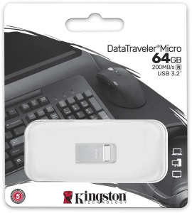 Карта USB3.0 64 GB Kingston DataTraveler Micro DTMC3G2/64GB серебристый