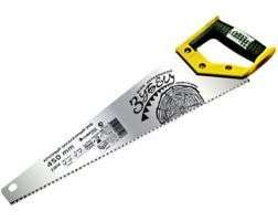 Ножовка СИБРТЕХ Зубец по дереву 400 мм, калёный зуб, 2-х компонентная рукоятка (23802)