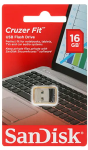 Карта USB2.0 16 GB SANDISK Cruzer Fit SDCZ33-016G-G35 черный