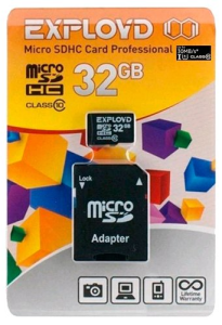 Карта micro-SD 32 GB EXPLOYD Class10+ адаптер