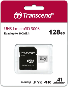 Карта micro-SD 128GB Transcend TS128GUSD300S-A + adapter