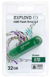 Карта USB2.0 32 GB EXPLOYD 570 зеленый