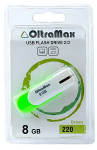 Карта USB2.0 8 GB OLTRAMAX 220 зеленый