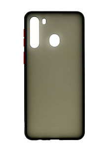 Бампер Samsung Galaxy A21 (A215) ZIBELINO Plastic Matte черная окантовка