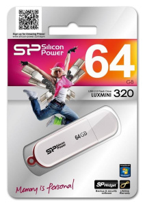 Карта USB2.0 64 GB Silicon Power LuxMini 320 SP064GBUF2320V1W белый