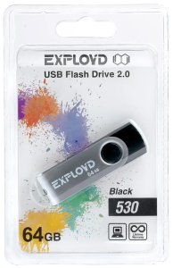 Карта USB2.0 64 GB EXPLOYD 530 черный